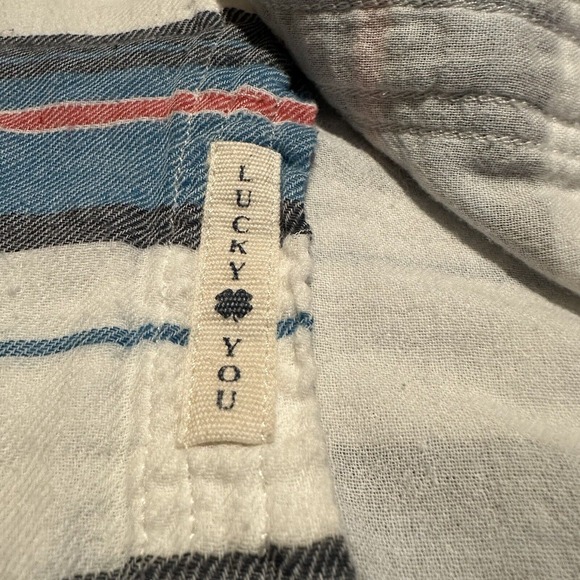 Lucky Brand Shirt Mens Medium Blue Button Up Alaska Southwestern Outdoor Casual‎ - Picture 3 of 6